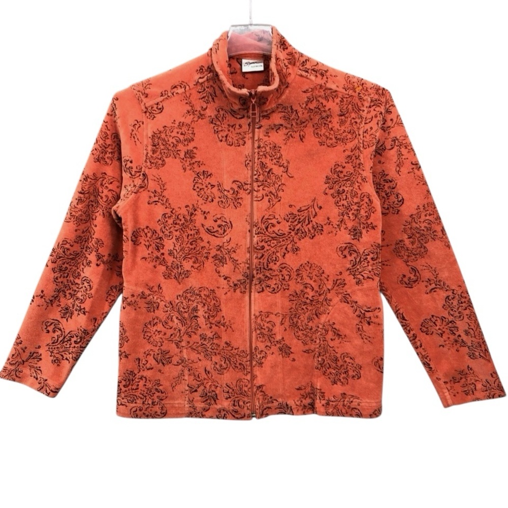Spa by Chico’s Coral Full Zip Terry Knit Lounge Jacket Women’s 1 (US 8)